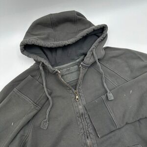 Flint and Tinder 10 Year Zip Hoodie Mens XL Charcoal Grey Heavyweight Full Zip